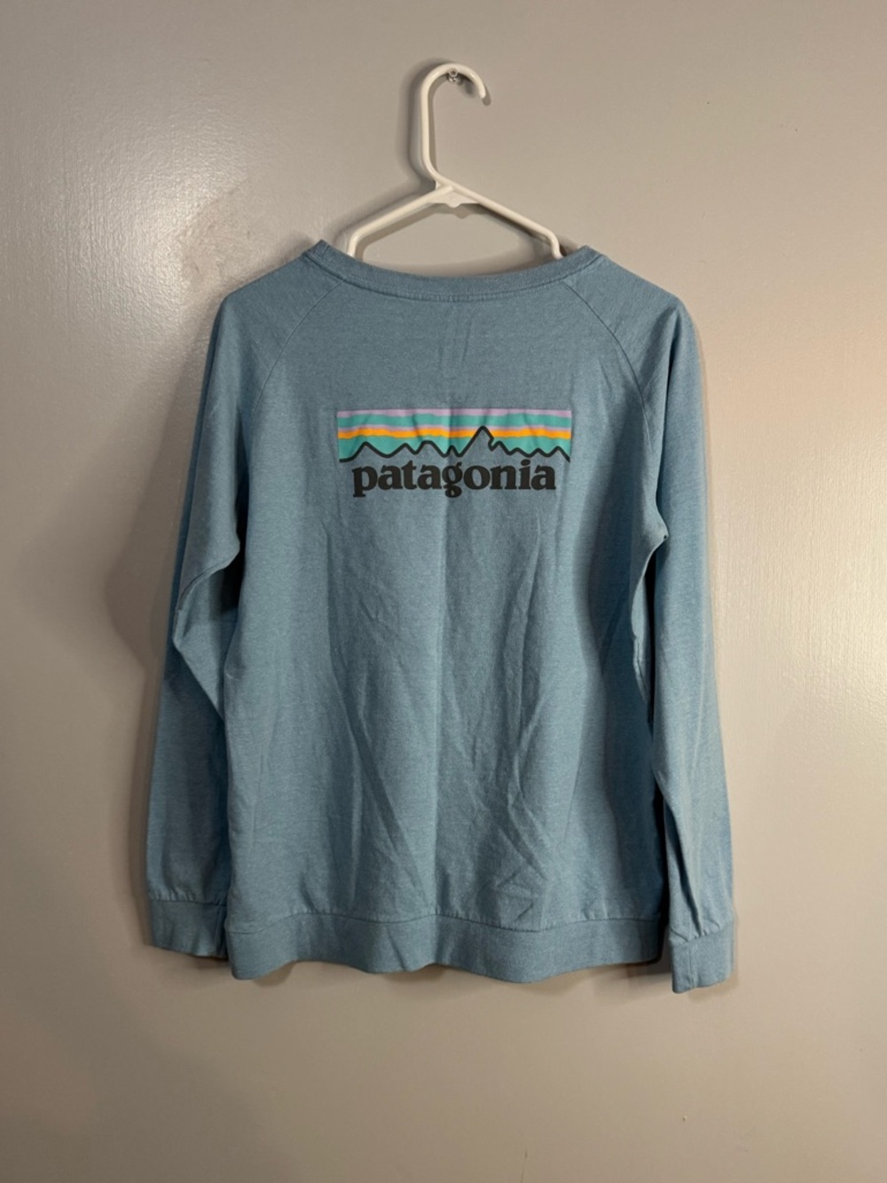 5/$32 Patagonia Light Blue Long Sleeve Tee Size Small - Picture 8 of 9